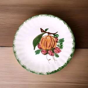 VTG Blue Ridge Pottery County Fair Fruit Plate 8 1/2" Pomegranate & Strawberries